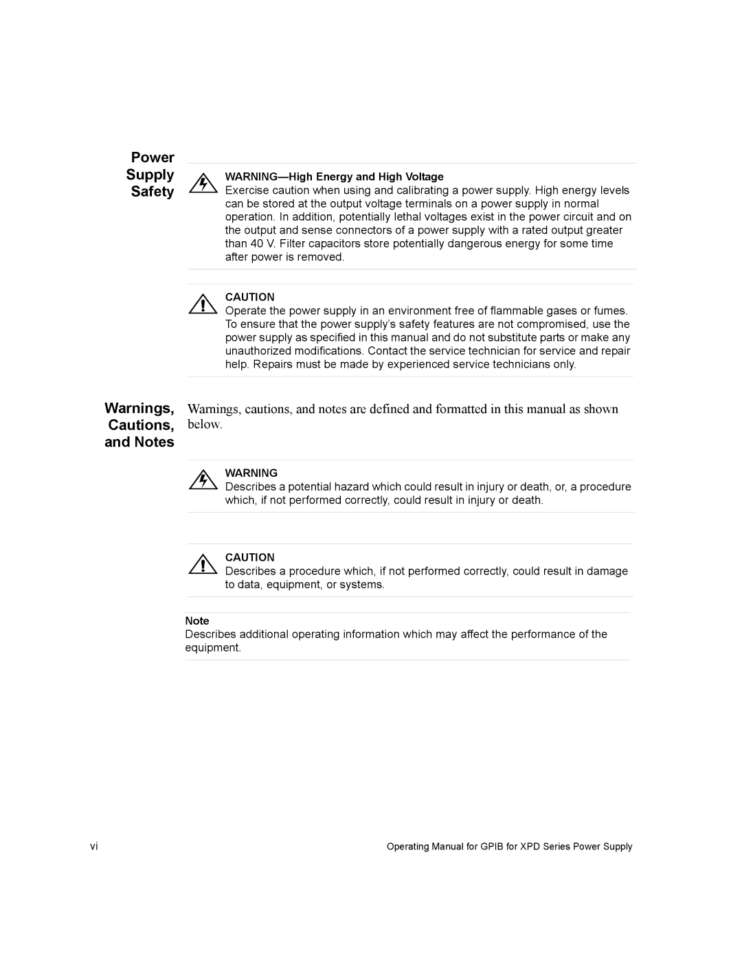 Xantrex Technology GPIB-XPD manual Safety, Supply 