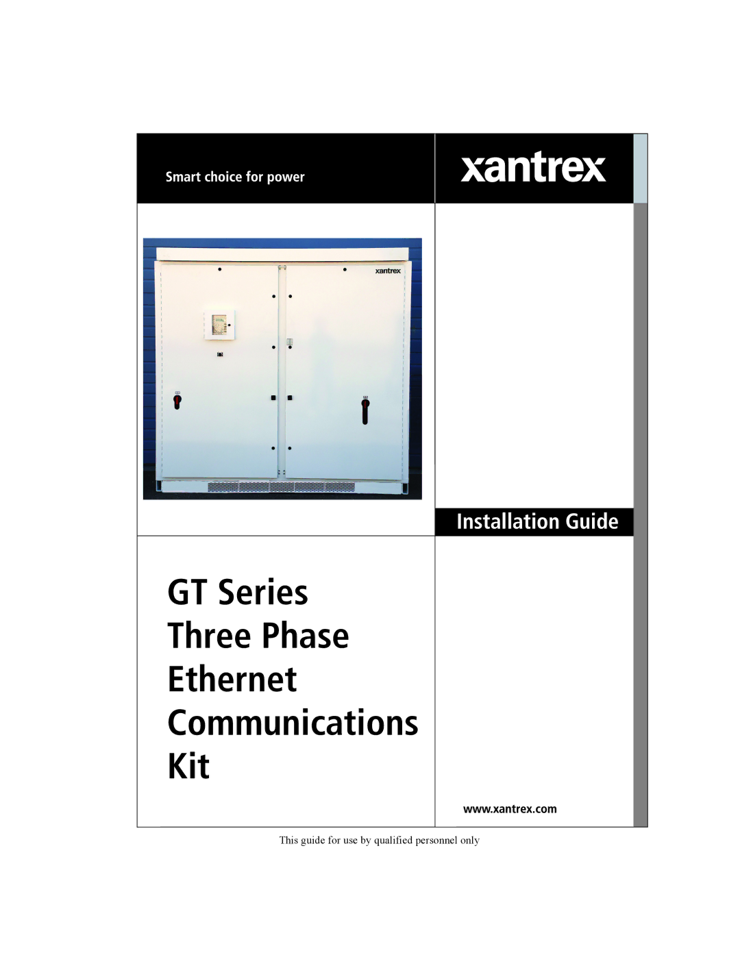 Xantrex Technology manual GT Series Three Phase Ethernet Communications Kit 