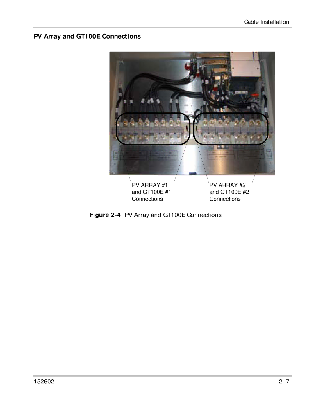 Xantrex Technology owner manual PV Array and GT100E Connections 