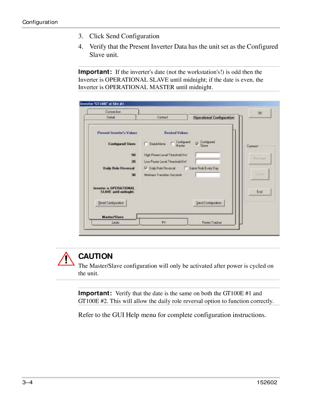 Xantrex Technology GT100E owner manual Configuration 