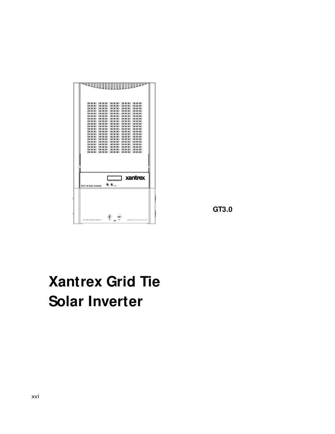 Xantrex Technology GT3.0 owner manual Xvi 