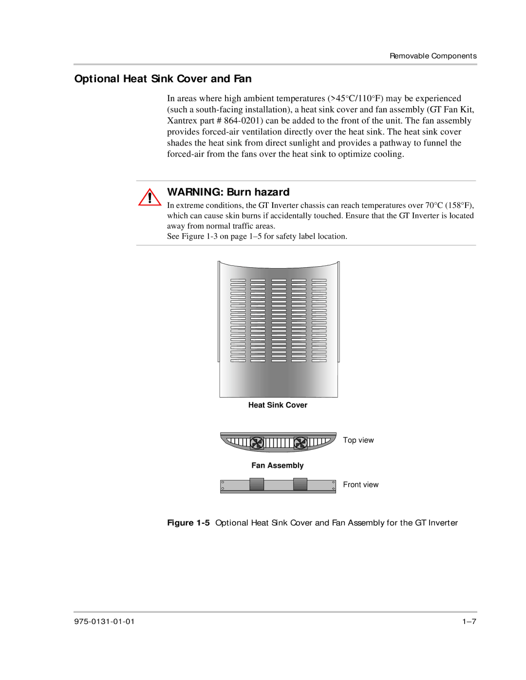 Xantrex Technology GT3.0 owner manual Optional Heat Sink Cover and Fan 