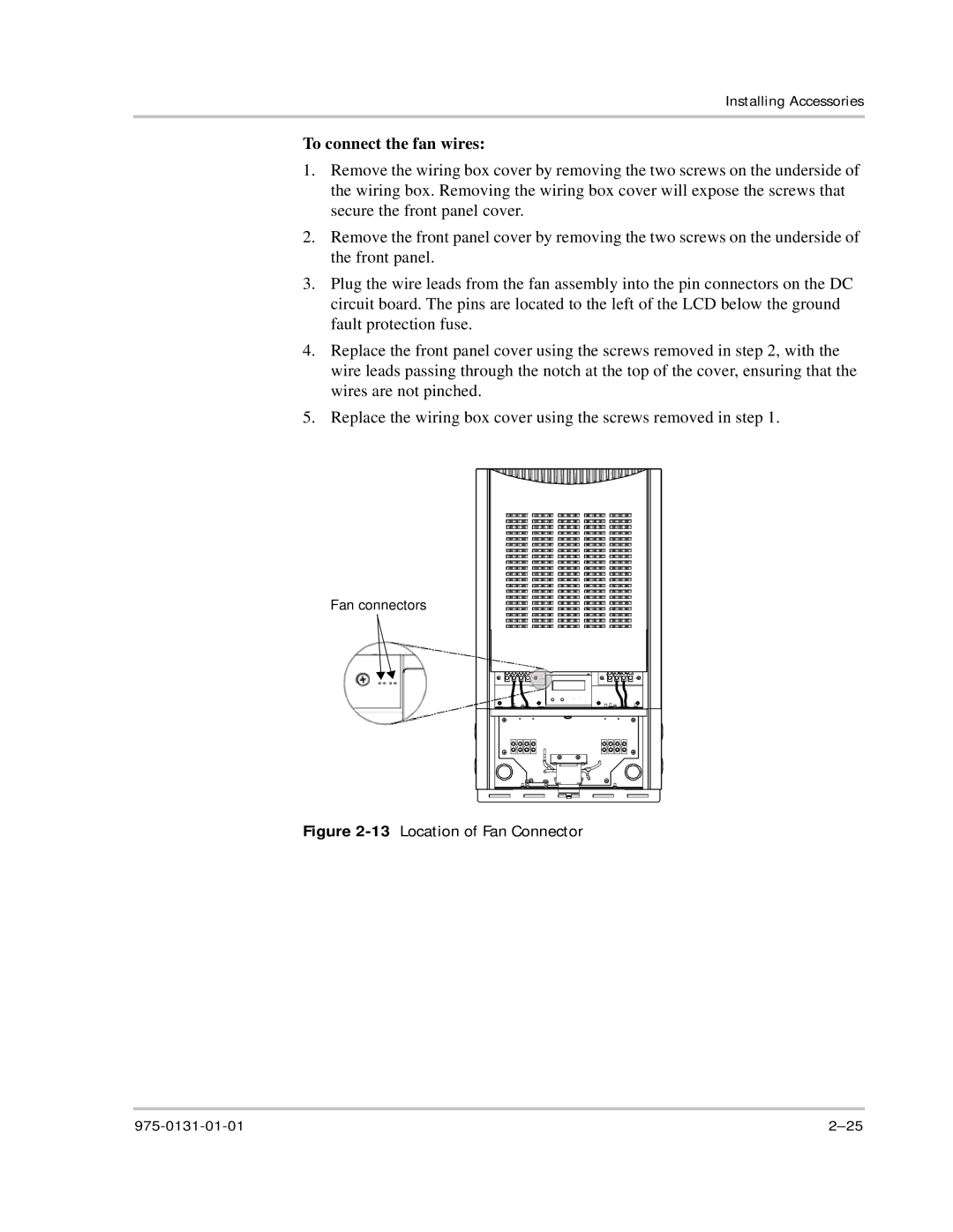 Xantrex Technology GT3.0 owner manual To connect the fan wires, 13Location of Fan Connector 