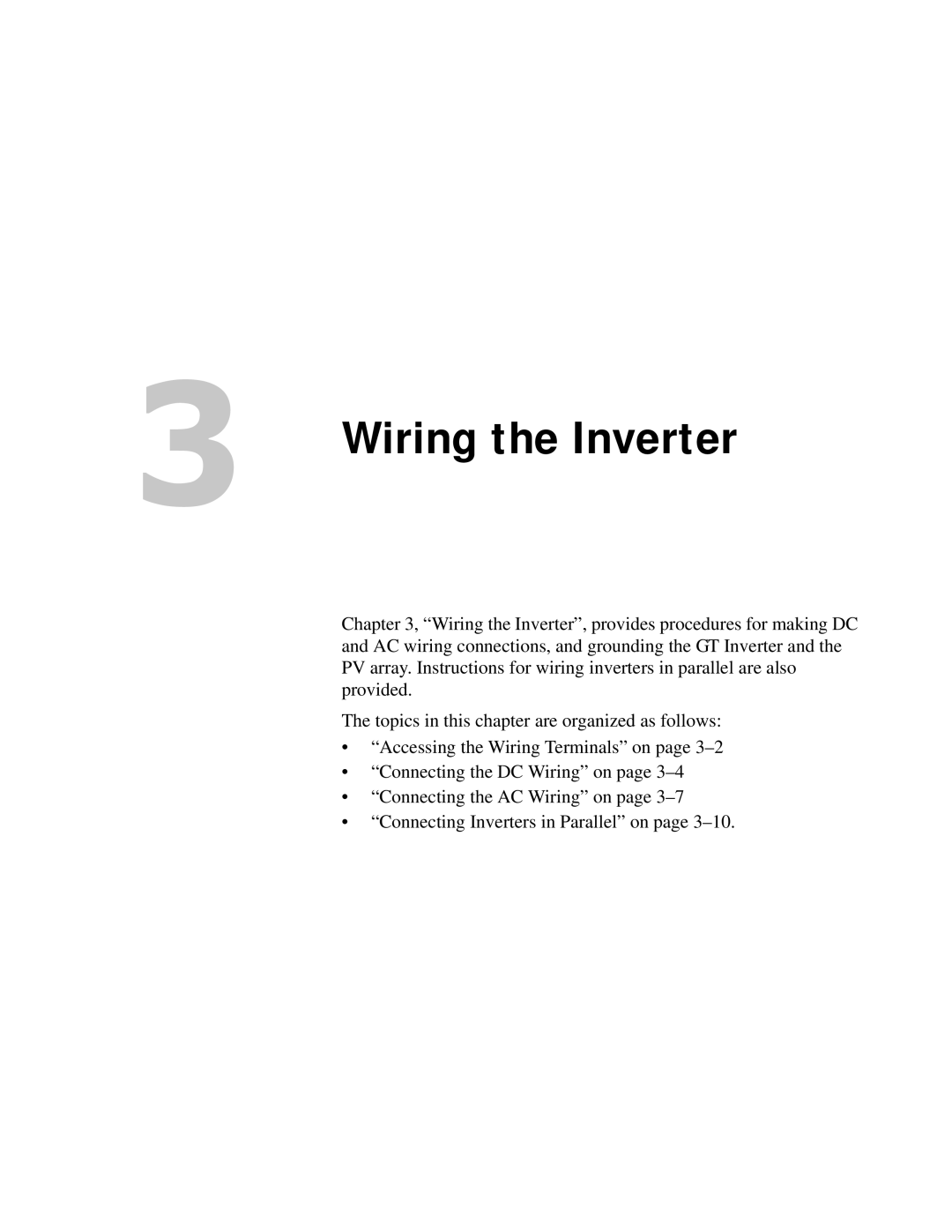 Xantrex Technology GT3.0 owner manual Wiring the Inverter 