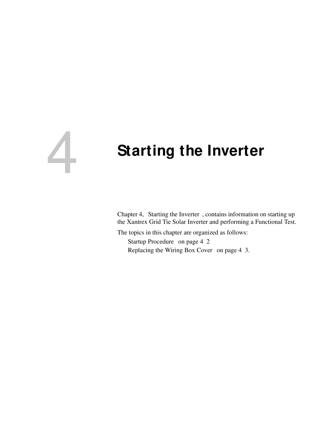 Xantrex Technology GT3.0 owner manual Starting the Inverter 