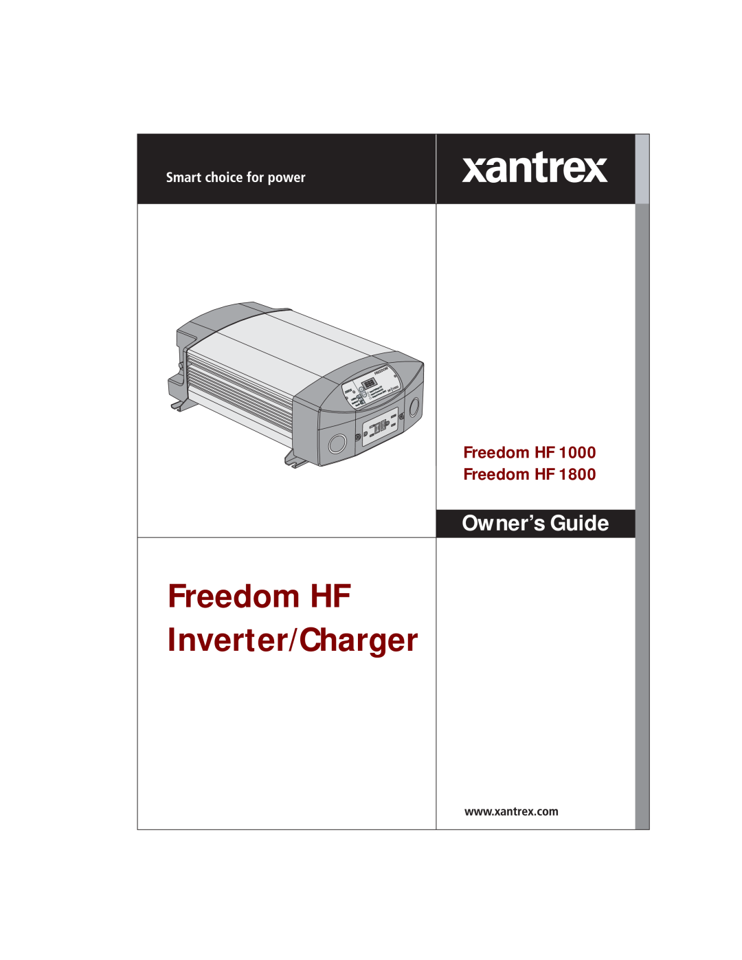 Xantrex Technology HF 1800, HF 1000 manual Freedom HF, Inverter/Charger, Owner’s Guide 