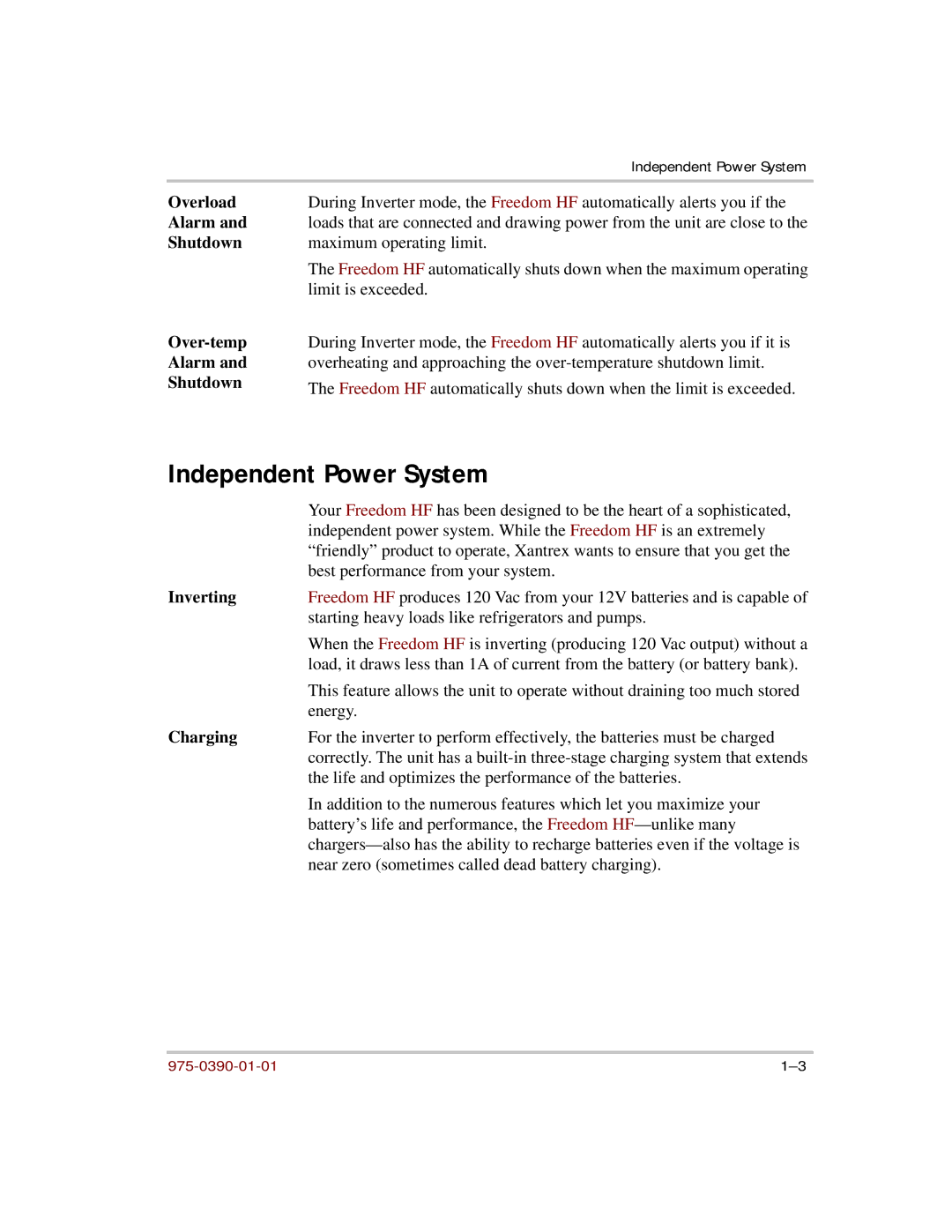 Xantrex Technology HF 1800, HF 1000 manual Independent Power System, Shutdown 