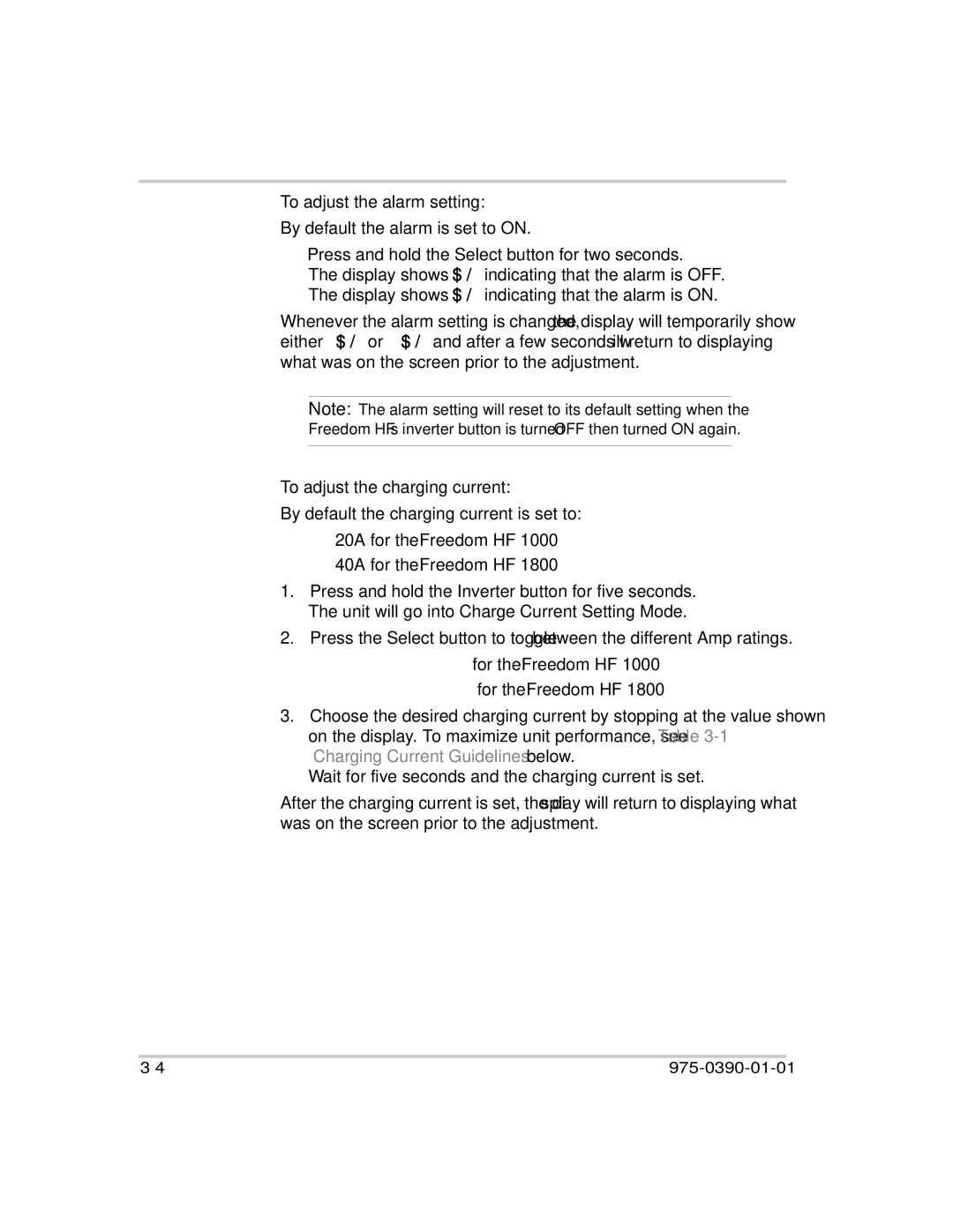 Xantrex Technology HF 1000, HF 1800 manual To adjust the alarm setting 