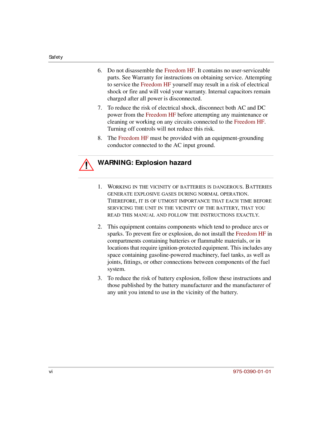 Xantrex Technology HF 1000, HF 1800 manual Safety 