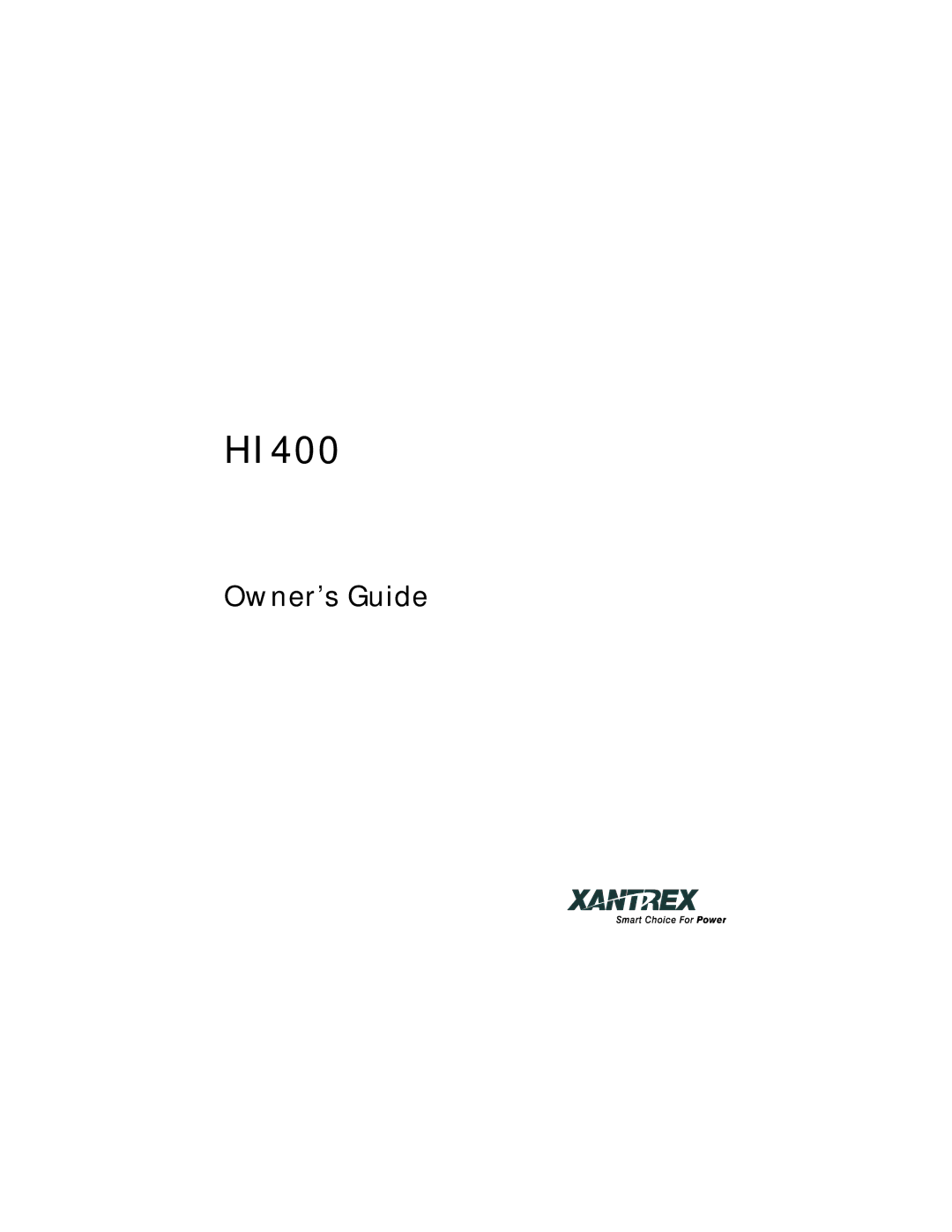 Xantrex Technology HI400 manual 