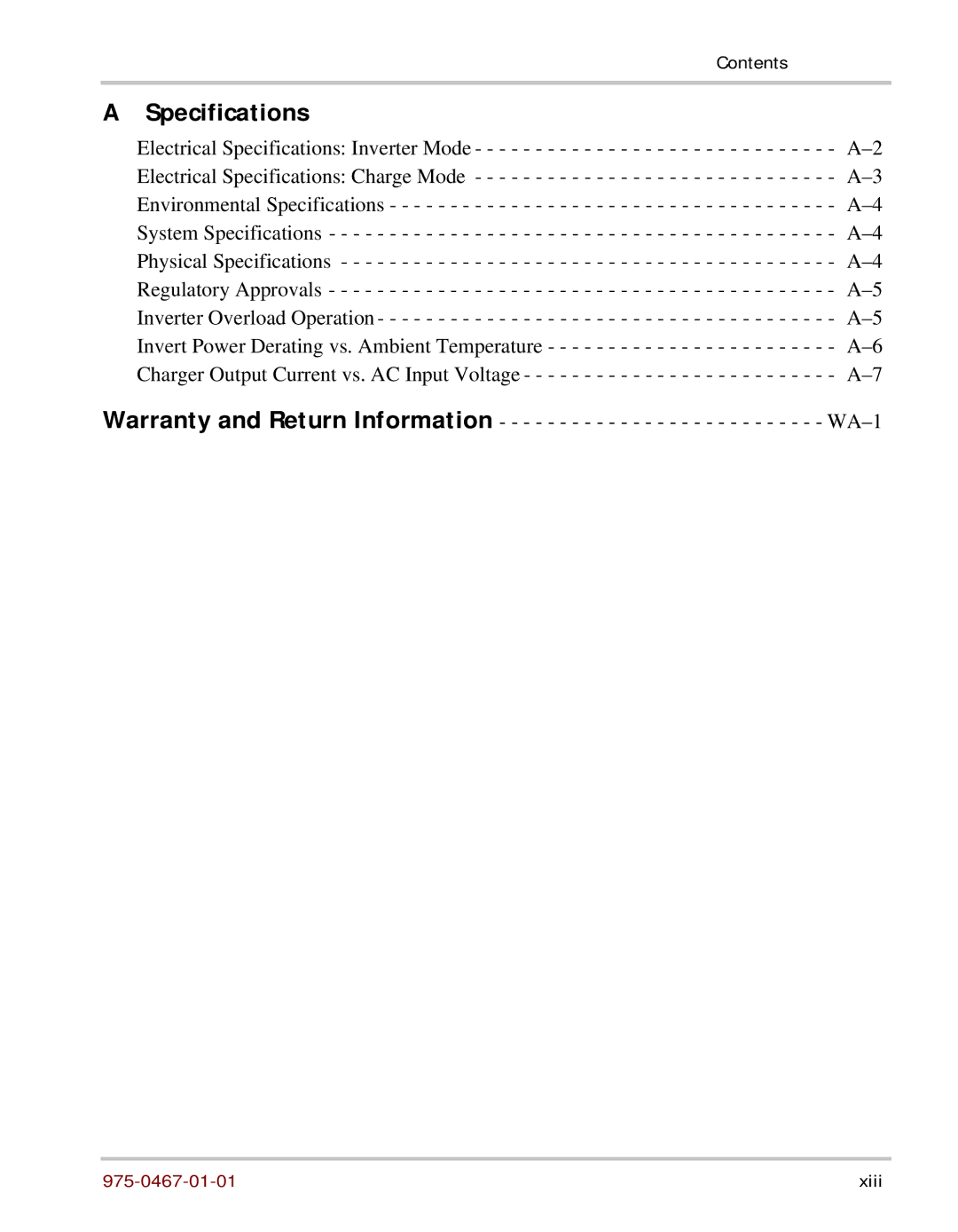 Xantrex Technology HW 1000 manual Specifications 