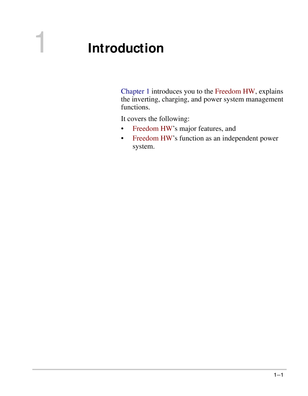 Xantrex Technology HW 1000 manual Introduction 