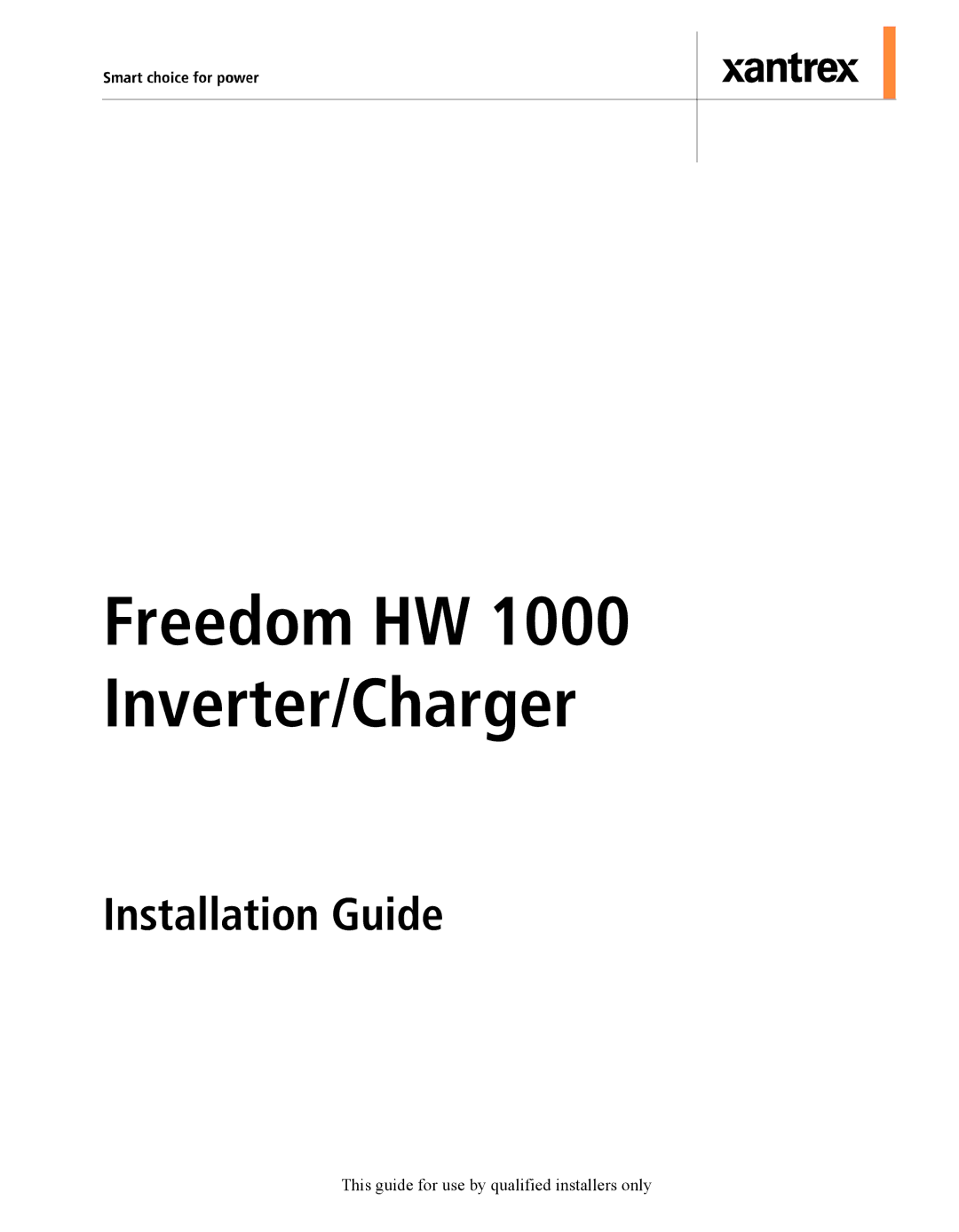 Xantrex Technology manual Freedom HW 1000 Inverter/Charger 