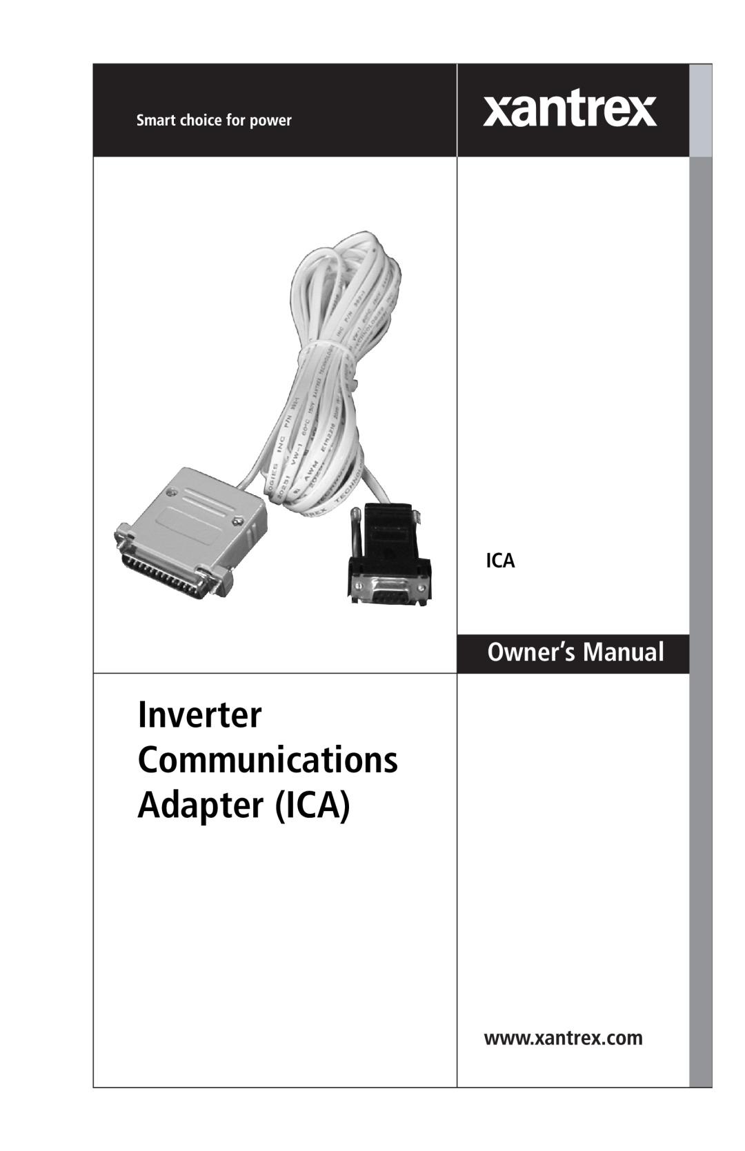 Xantrex Technology Inverter Communications Adapter manual Adapter ICA, Owner’s Manual 