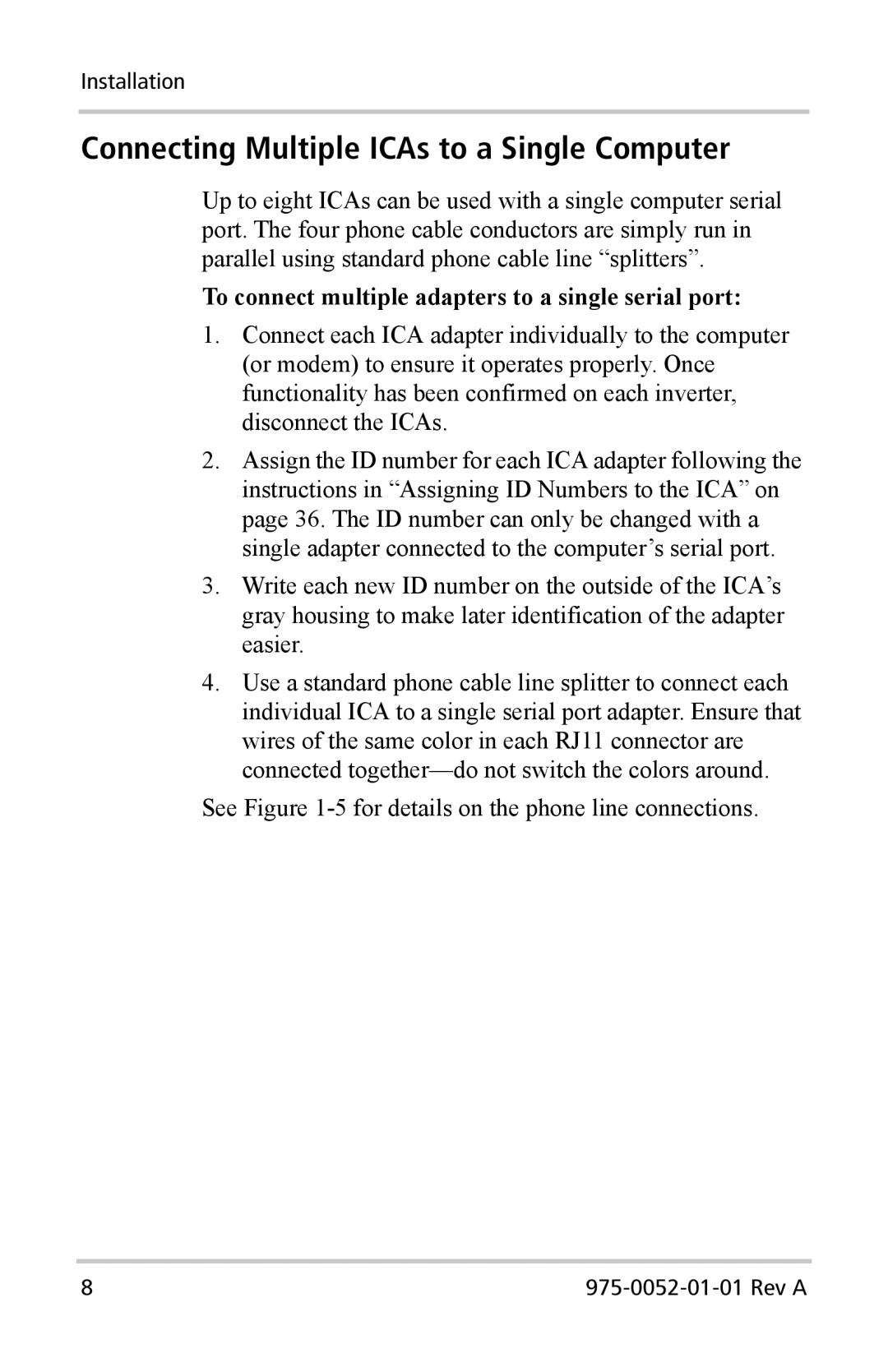 Xantrex Technology Inverter Communications Adapter manual Connecting Multiple ICAs to a Single Computer 