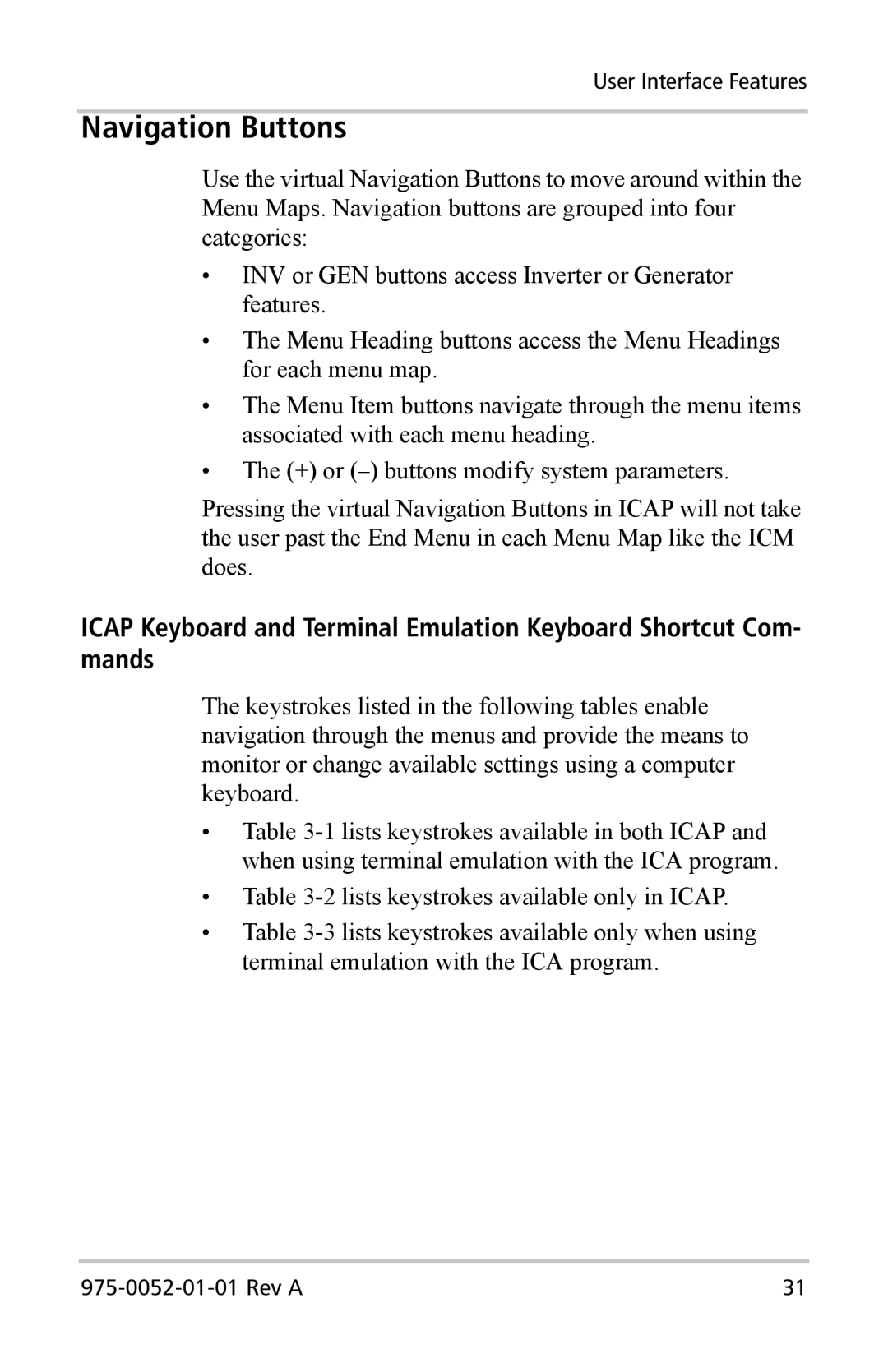 Xantrex Technology Inverter Communications Adapter manual Navigation Buttons 