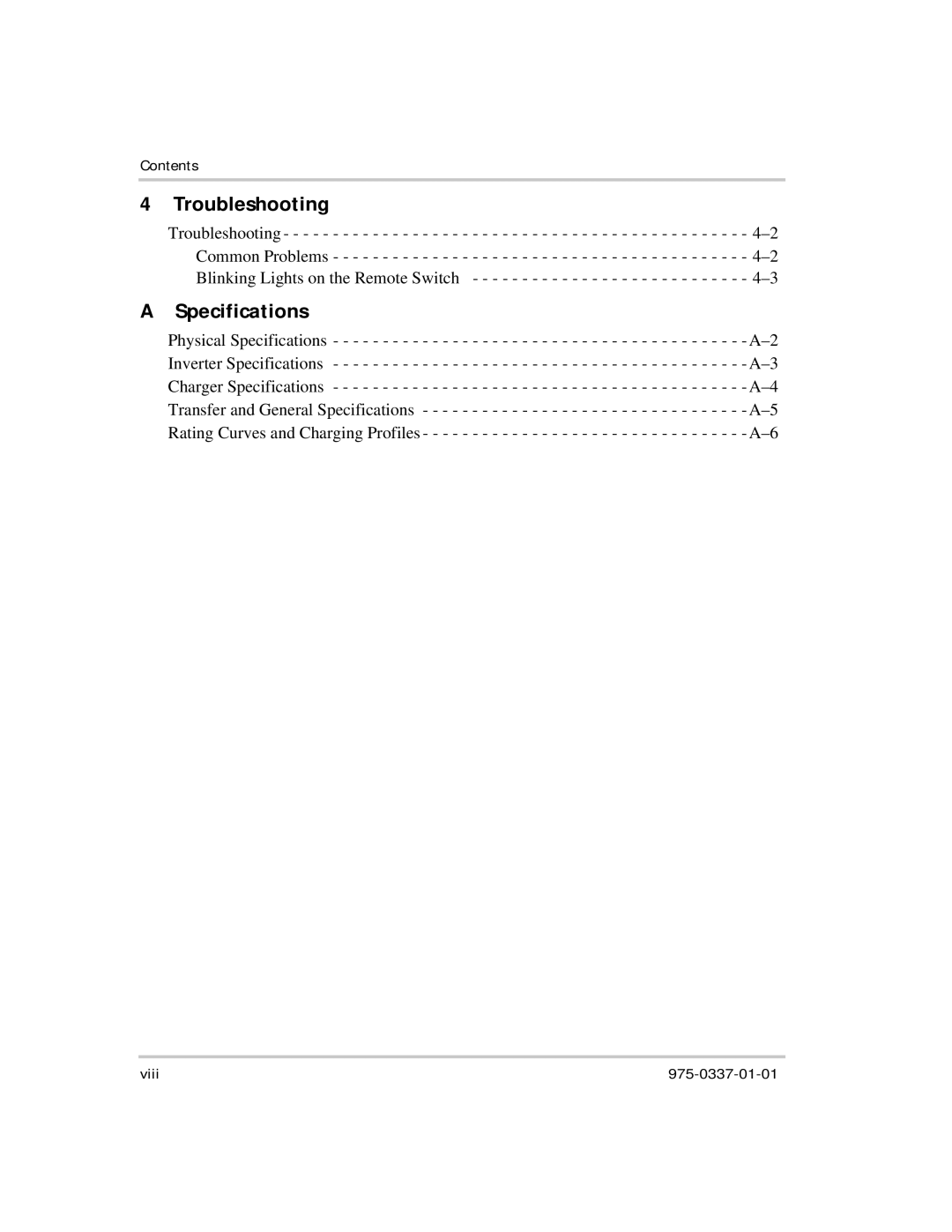 Xantrex Technology IP1012 AL manual Troubleshooting, Specifications, Common Problems Blinking Lights on the Remote Switch 