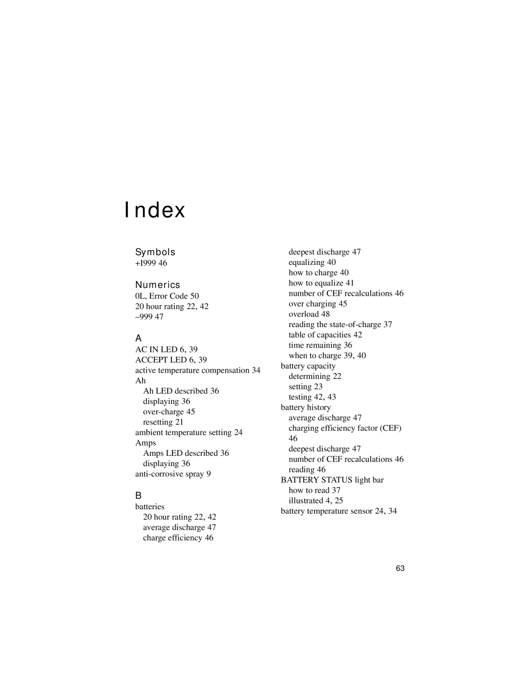 Xantrex Technology Link 1000 manual Index, Numerics 