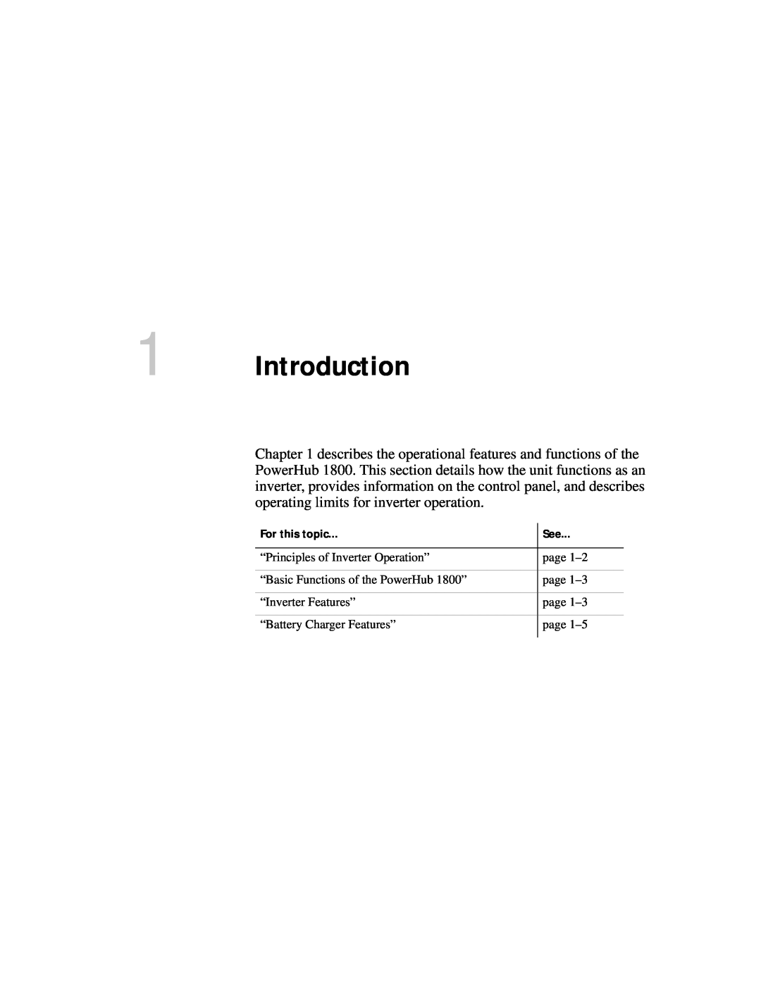 Xantrex Technology PH1800 manual Introduction, For this topic 