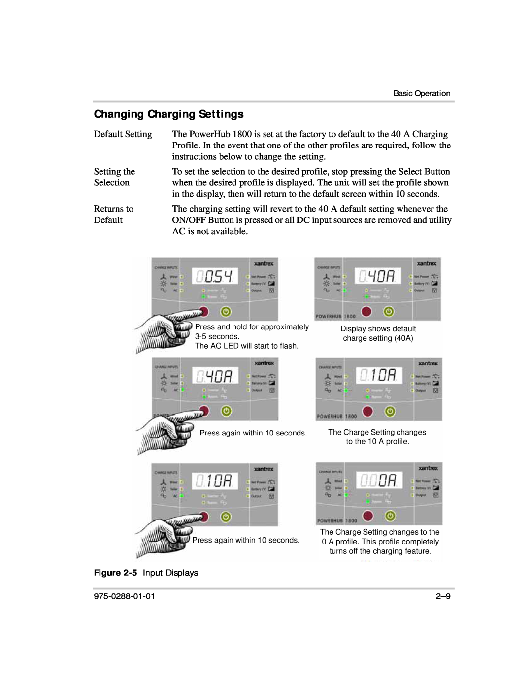 Xantrex Technology PH1800 manual Changing Charging Settings 
