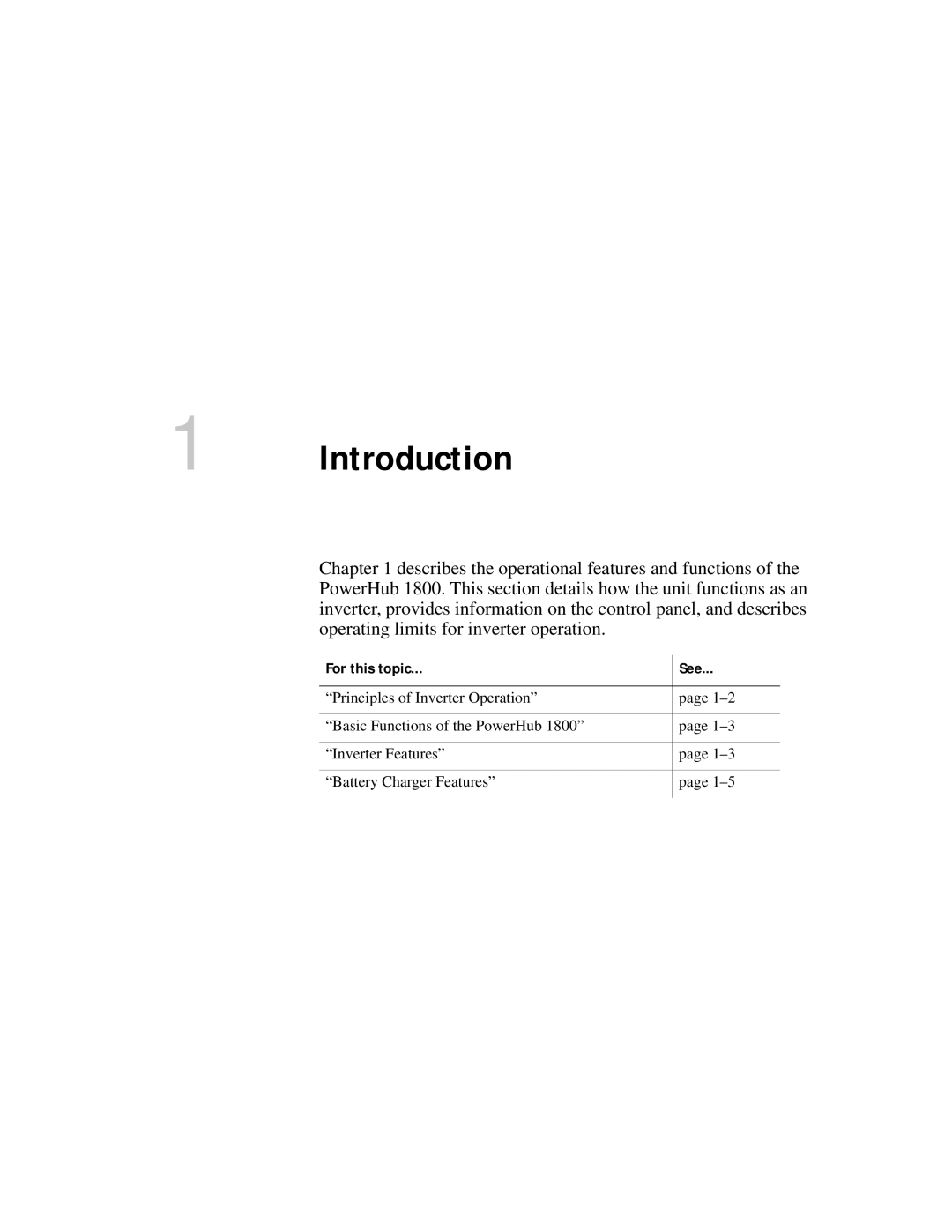 Xantrex Technology PH1800 manual Introduction, For this topic See 