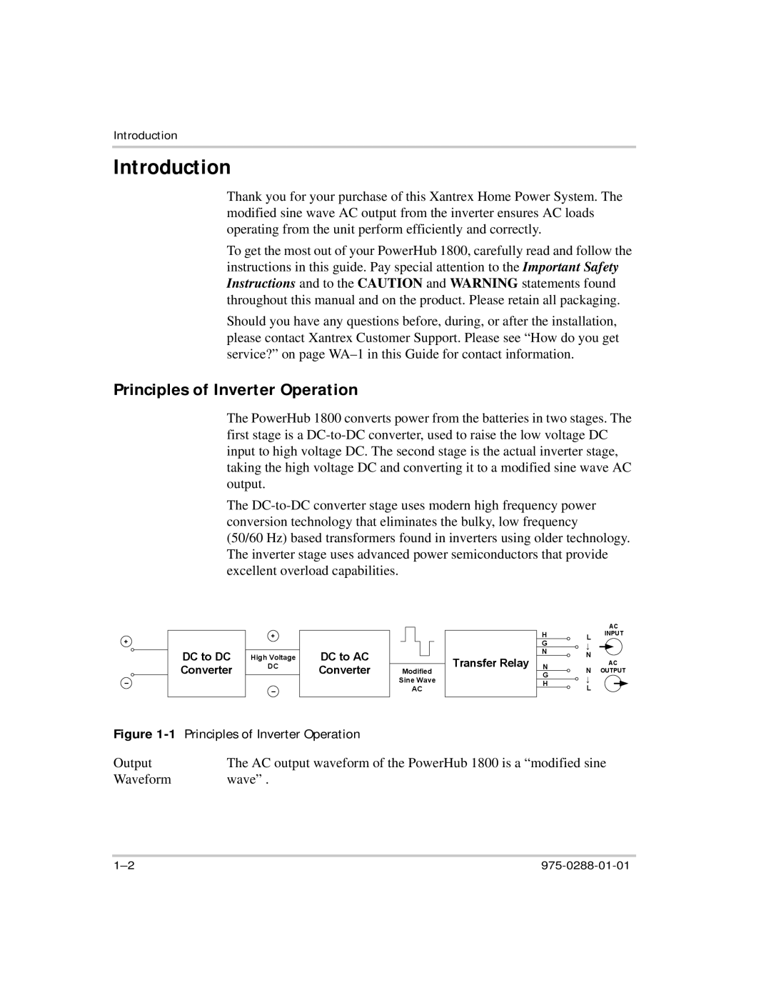 Xantrex Technology PH1800 manual Introduction, Principles of Inverter Operation 