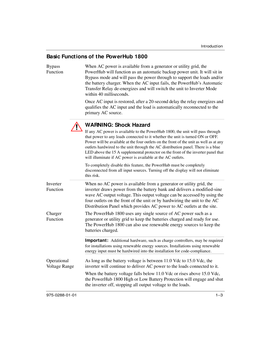 Xantrex Technology PH1800 manual Basic Functions of the PowerHub, Primary AC source 