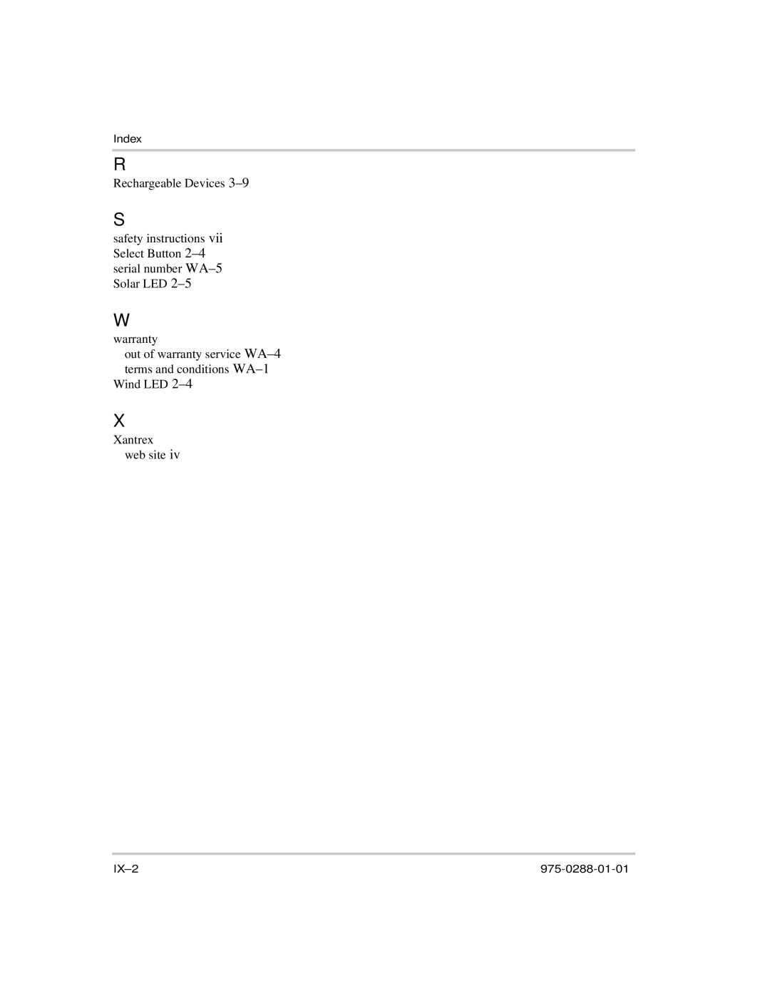 Xantrex Technology PH1800 manual IX-2 975-0288-01-01 