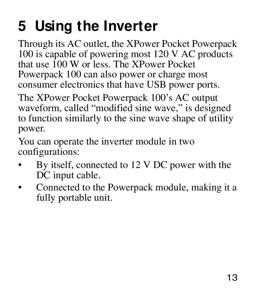 Xantrex Technology Powerpack 100 manual Using the Inverter 