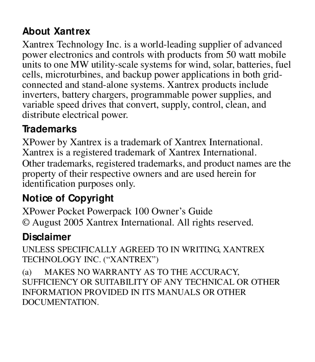 Xantrex Technology Powerpack 100 manual About Xantrex 