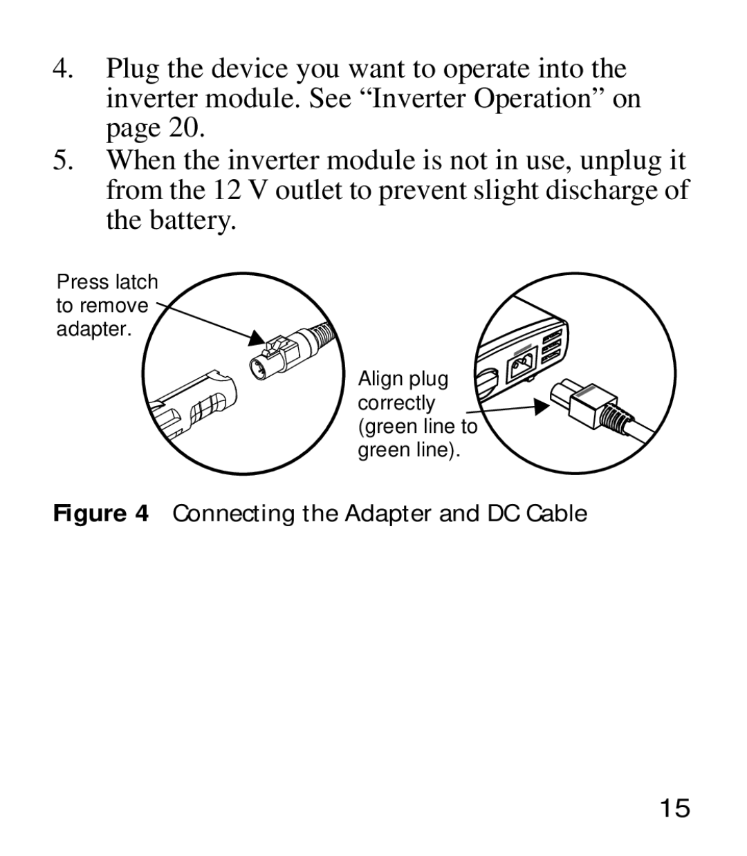 Xantrex Technology Powerpack 100 manual Connecting the Adapter and DC Cable 