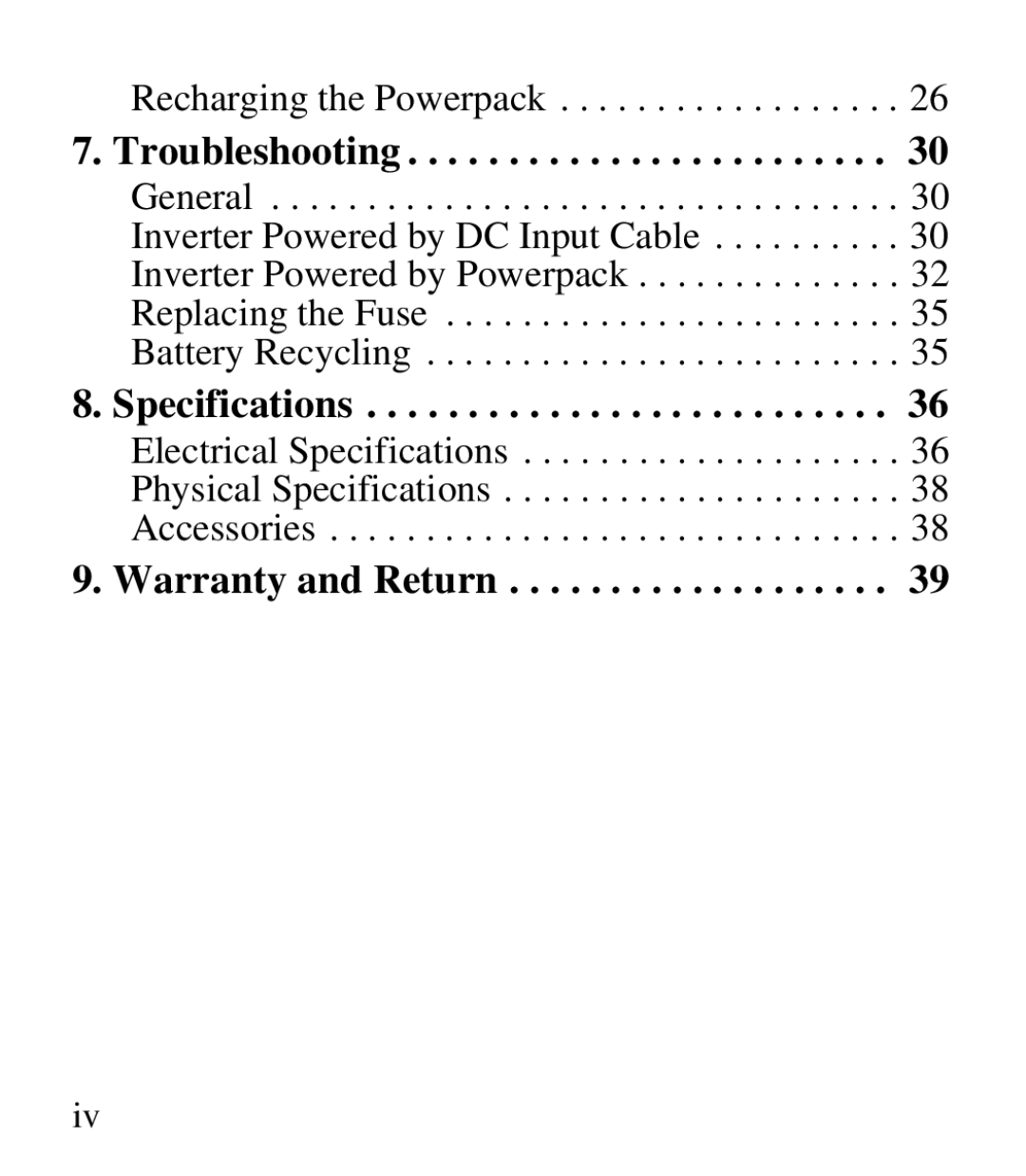 Xantrex Technology Powerpack 100 manual Specifications 