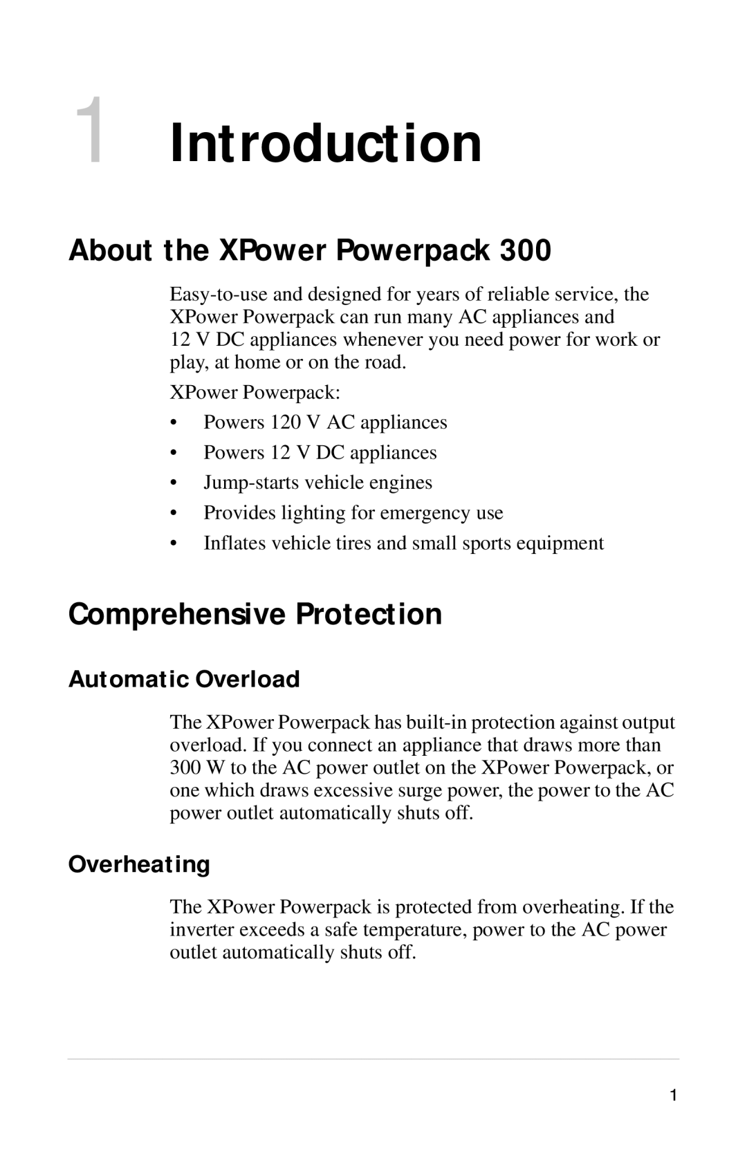 Xantrex Technology Powerpack 300 About the XPower Powerpack, Comprehensive Protection, Automatic Overload, Overheating 