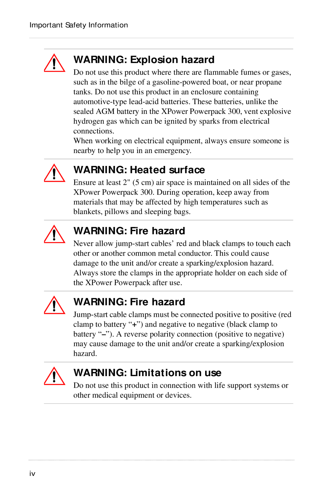 Xantrex Technology Powerpack 300 manual Important Safety Information 