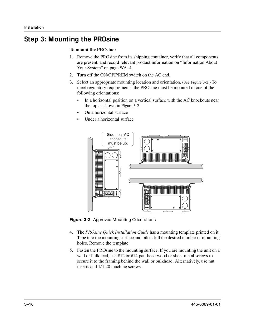 Xantrex Technology PROsine 2.0 user manual Mounting the PROsine, To mount the PROsine 