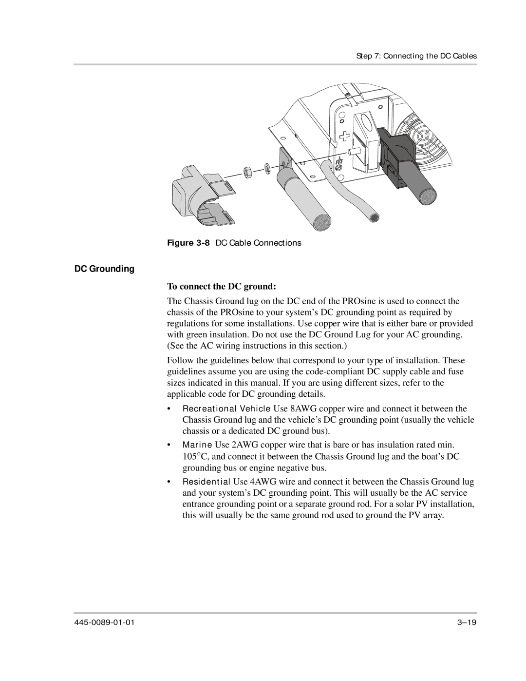 Xantrex Technology PROsine 2.0 user manual DC Grounding, To connect the DC ground 