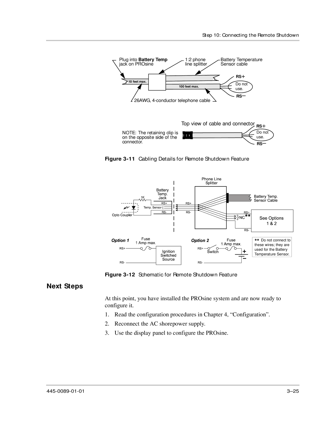 Xantrex Technology PROsine 2.0 user manual Next Steps, 11Cabling Details for Remote Shutdown Feature 