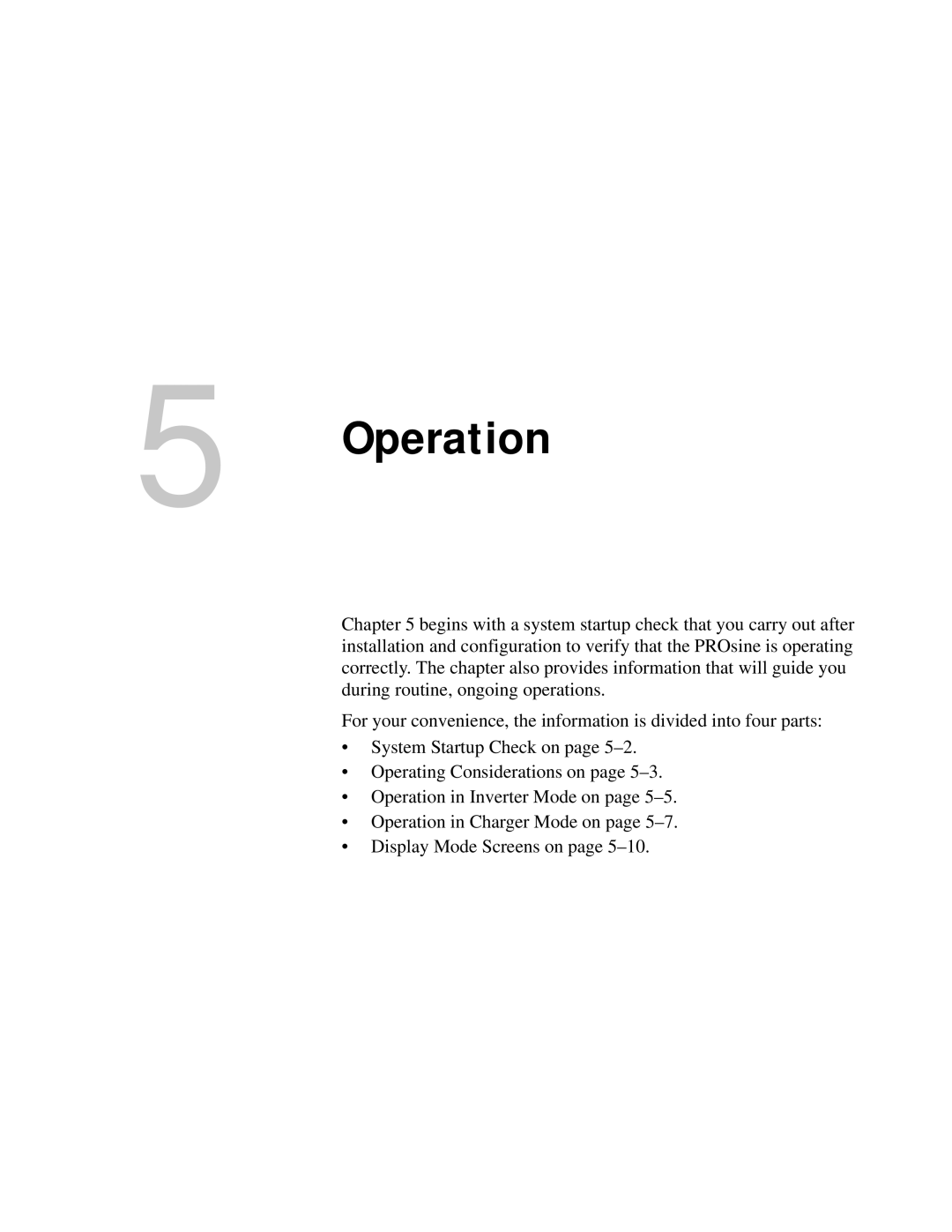 Xantrex Technology PROsine 2.0 user manual Operation 