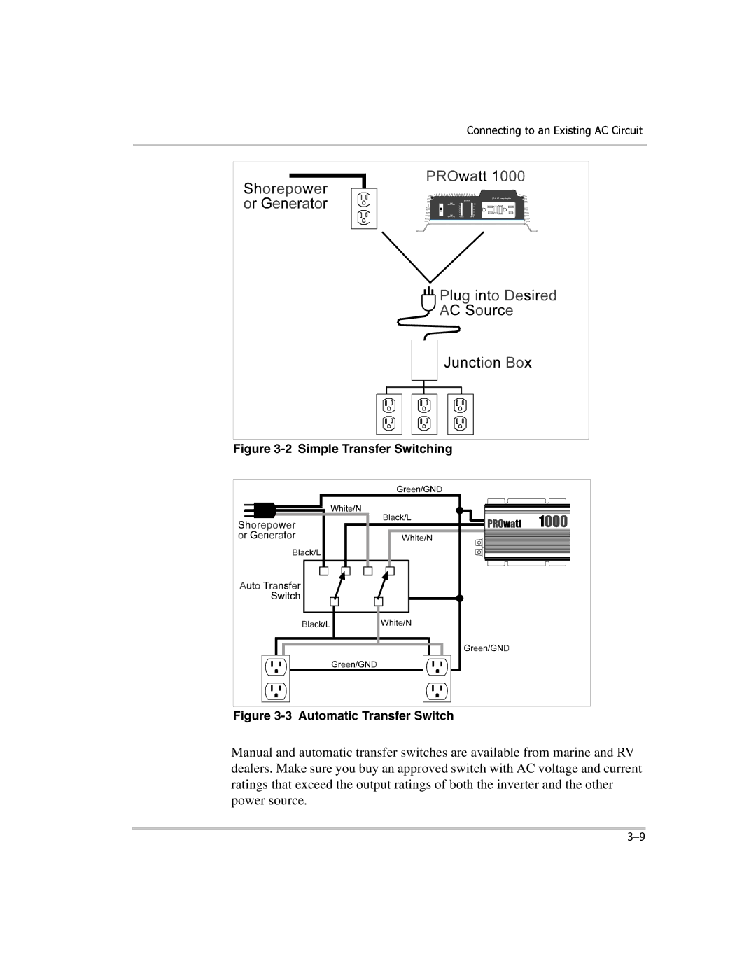 Xantrex Technology PROwatt 1000 manual Simple Transfer Switching 