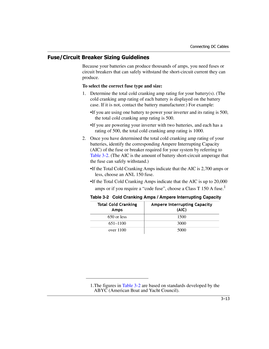 Xantrex Technology PROwatt 1000 manual Fuse/Circuit Breaker Sizing Guidelines, To select the correct fuse type and size 