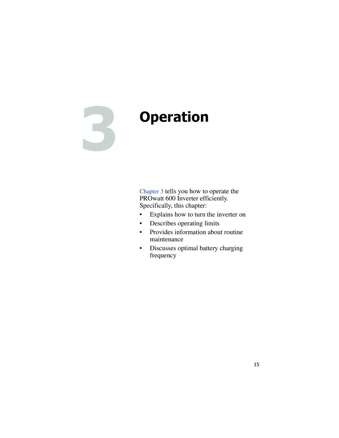 Xantrex Technology PROwatt 600 manual Operation 