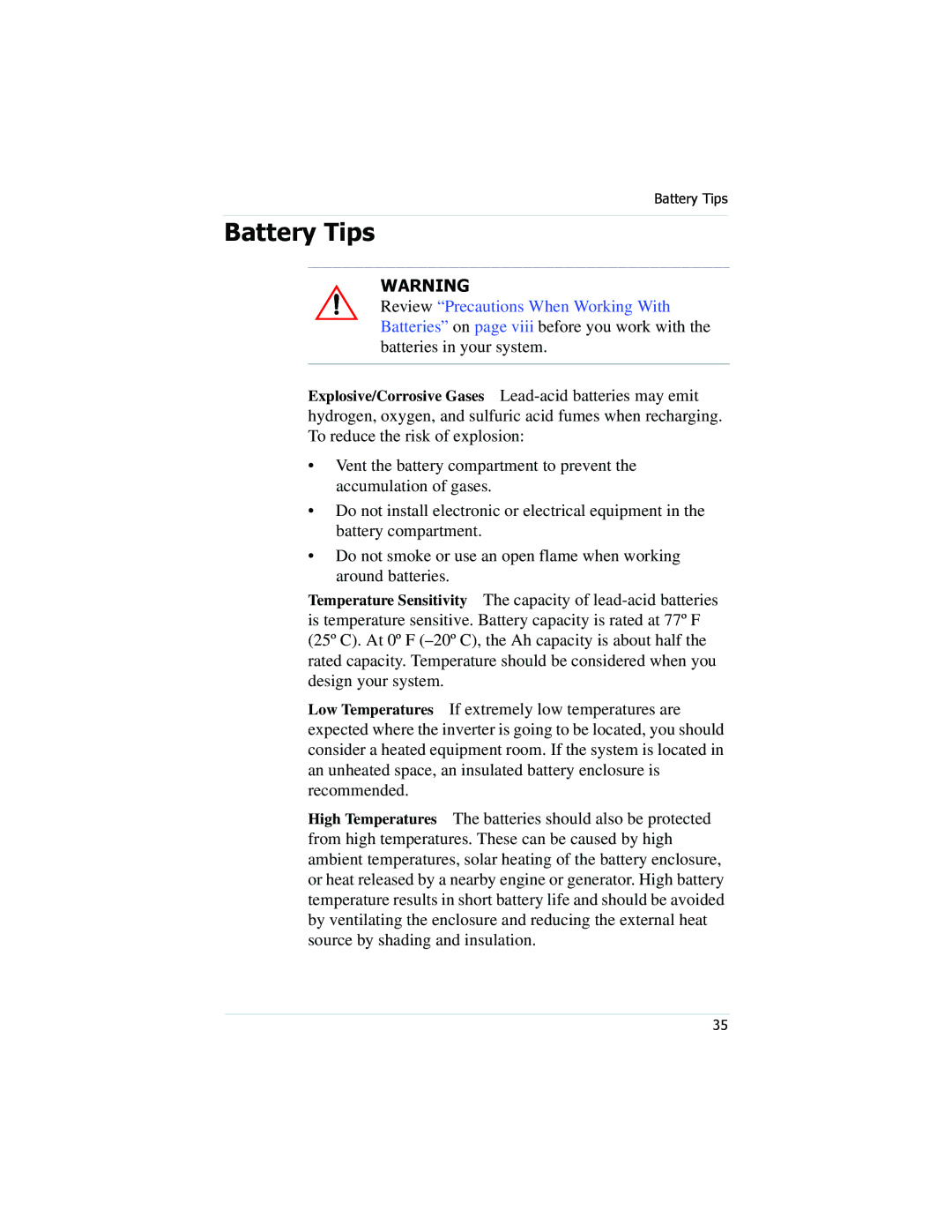 Xantrex Technology PROwatt 600 manual Battery Tips 