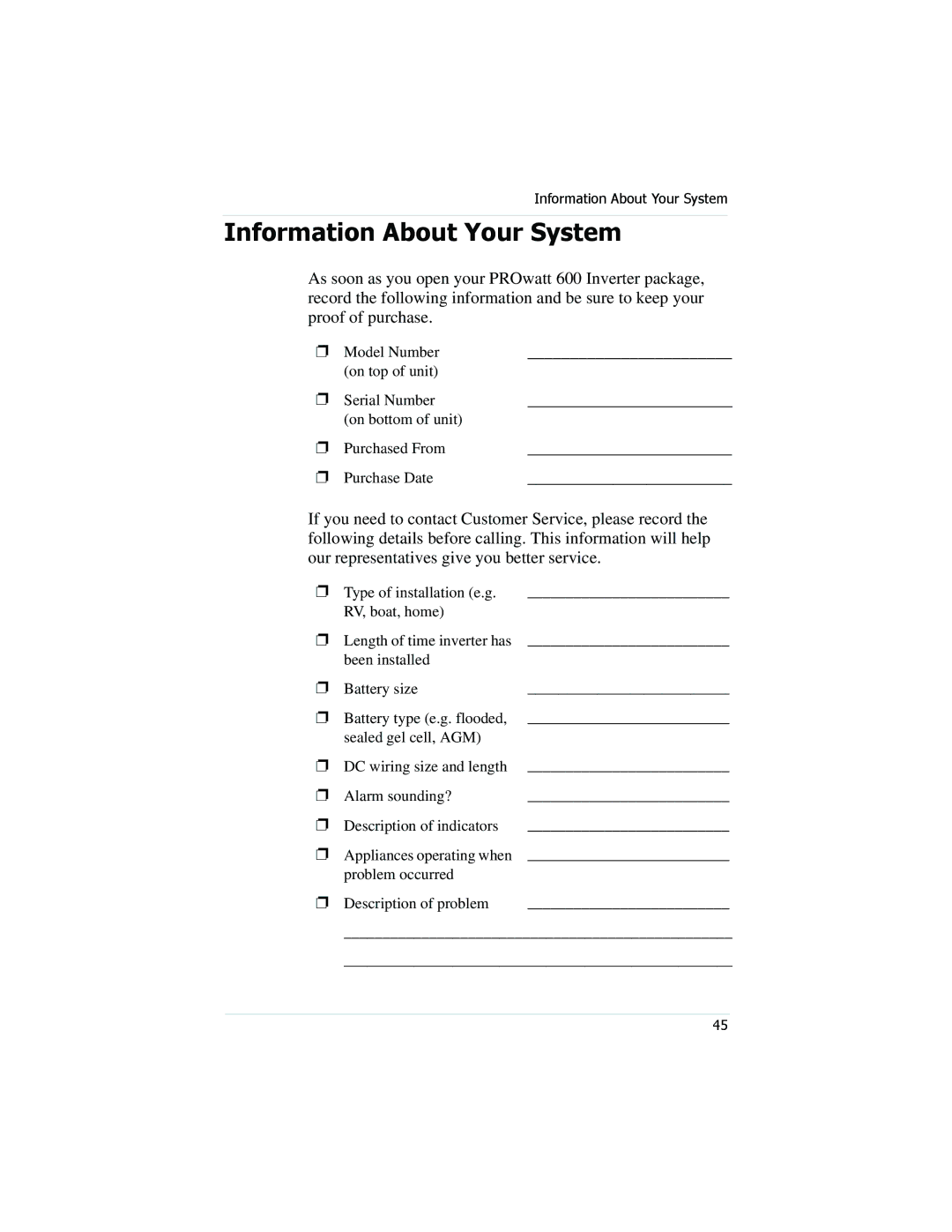 Xantrex Technology PROwatt 600 manual Information About Your System 