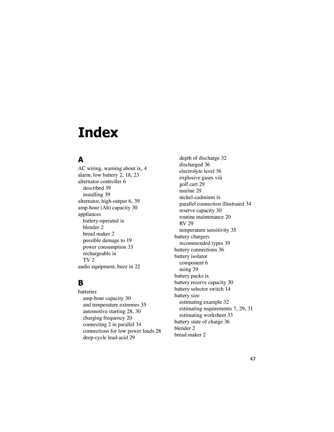 Xantrex Technology PROwatt 600 manual Index 