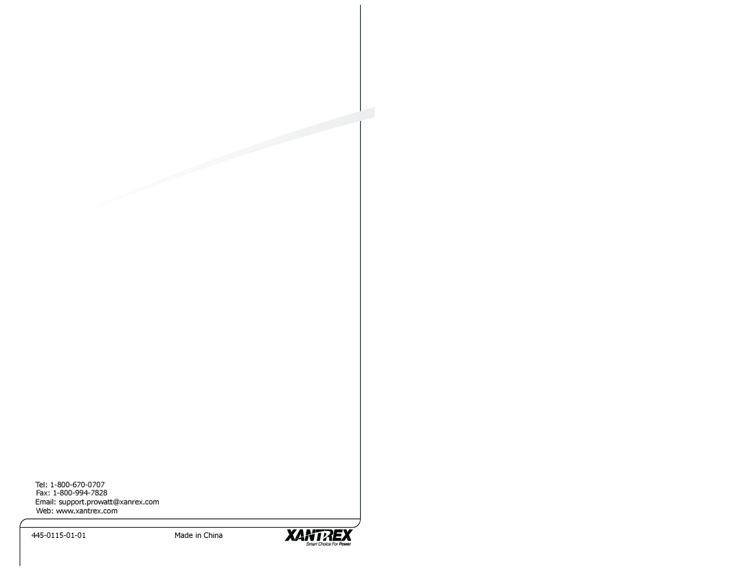 Xantrex Technology PROwatt 600 manual Tel Fax Email support.prowatt@xanrex.com 