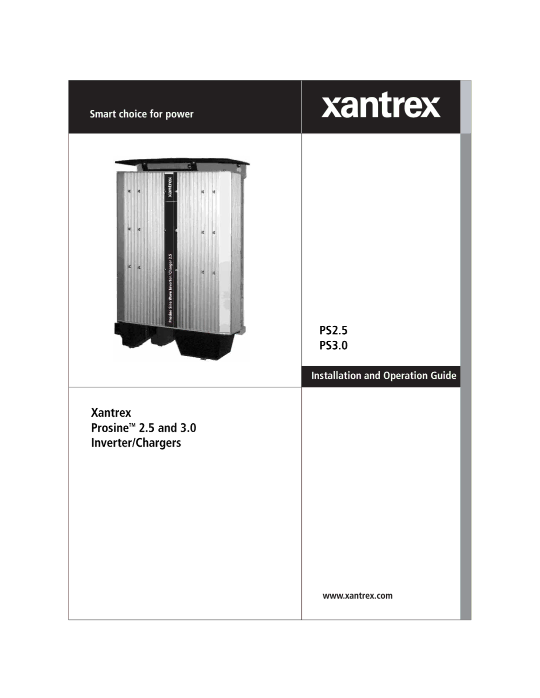 Xantrex Technology installation and operation guide PS2.5 PS3.0 