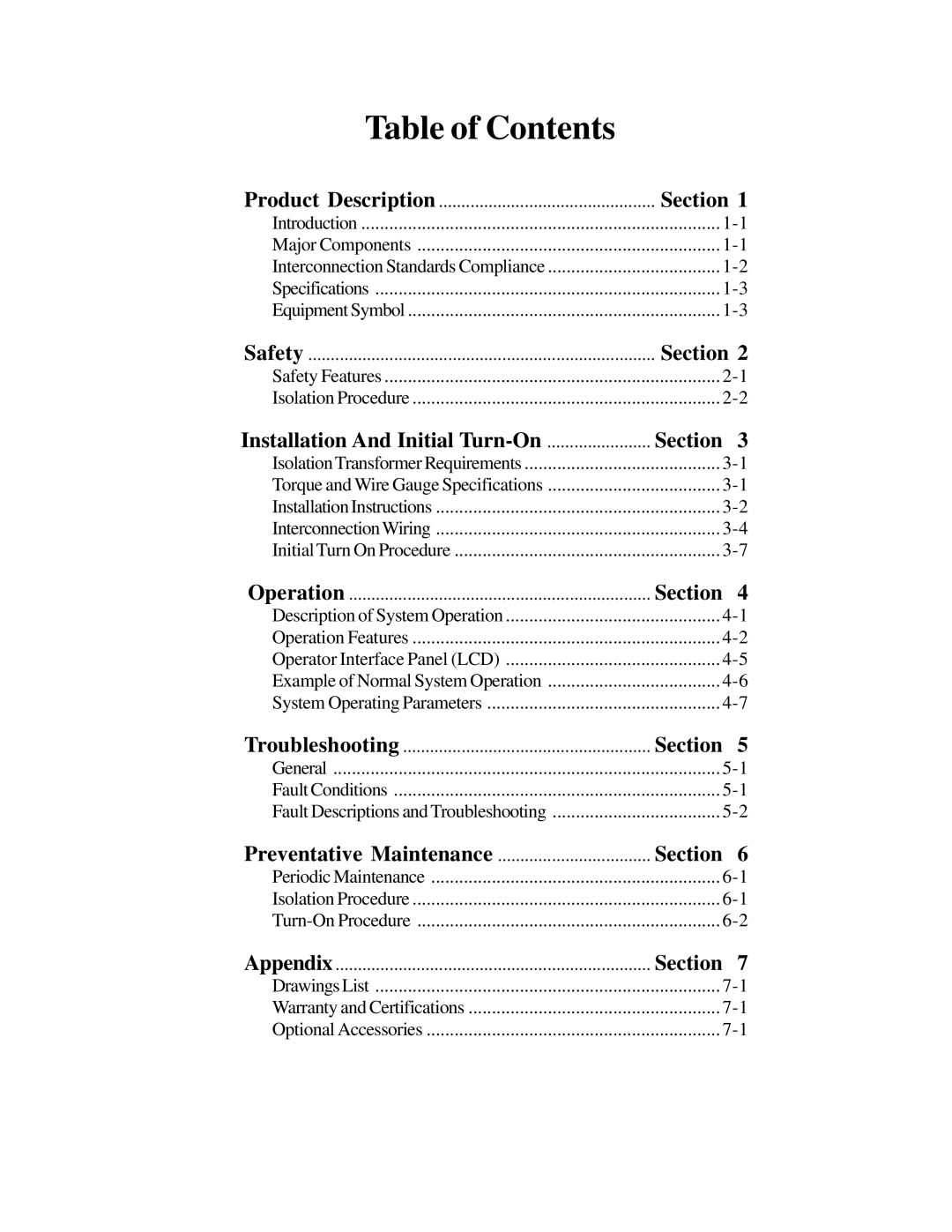 Xantrex Technology PV-30208 important safety instructions Table of Contents 