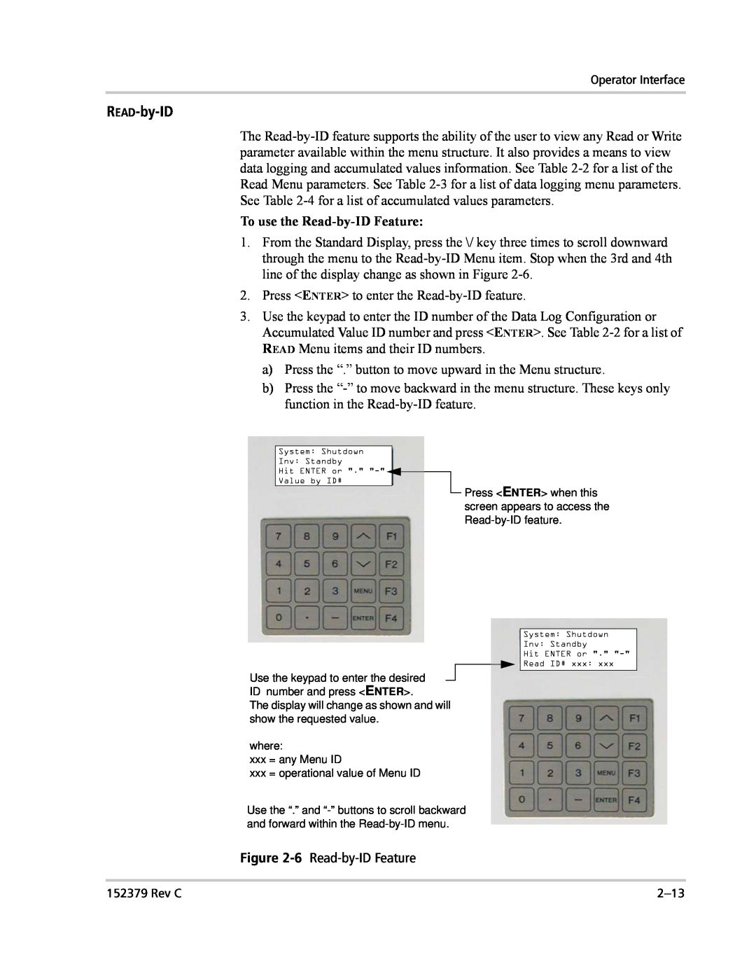Xantrex Technology PV100S-208 manual READ-by-ID, To use the Read-by-ID Feature 