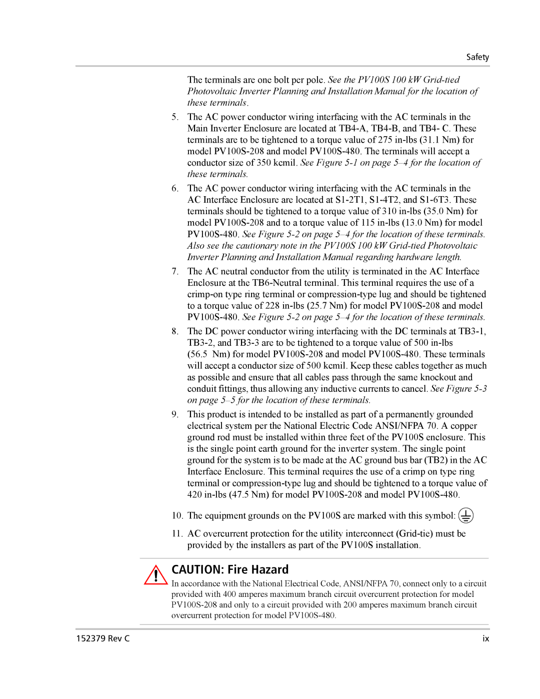 Xantrex Technology PV100S-208 manual Safety 