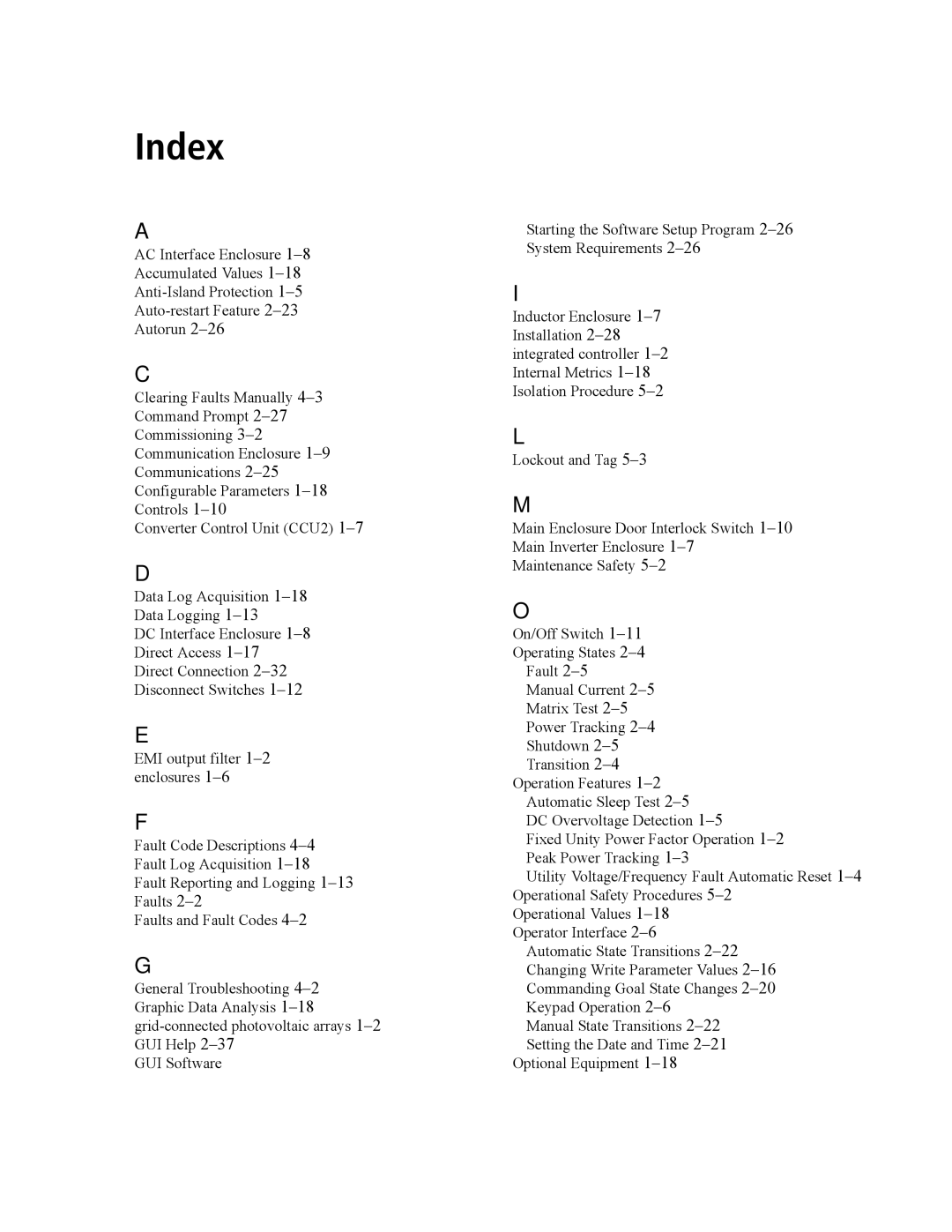 Xantrex Technology PV100S-208 manual Index 